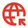 Icon representing the word Extensive international coverage